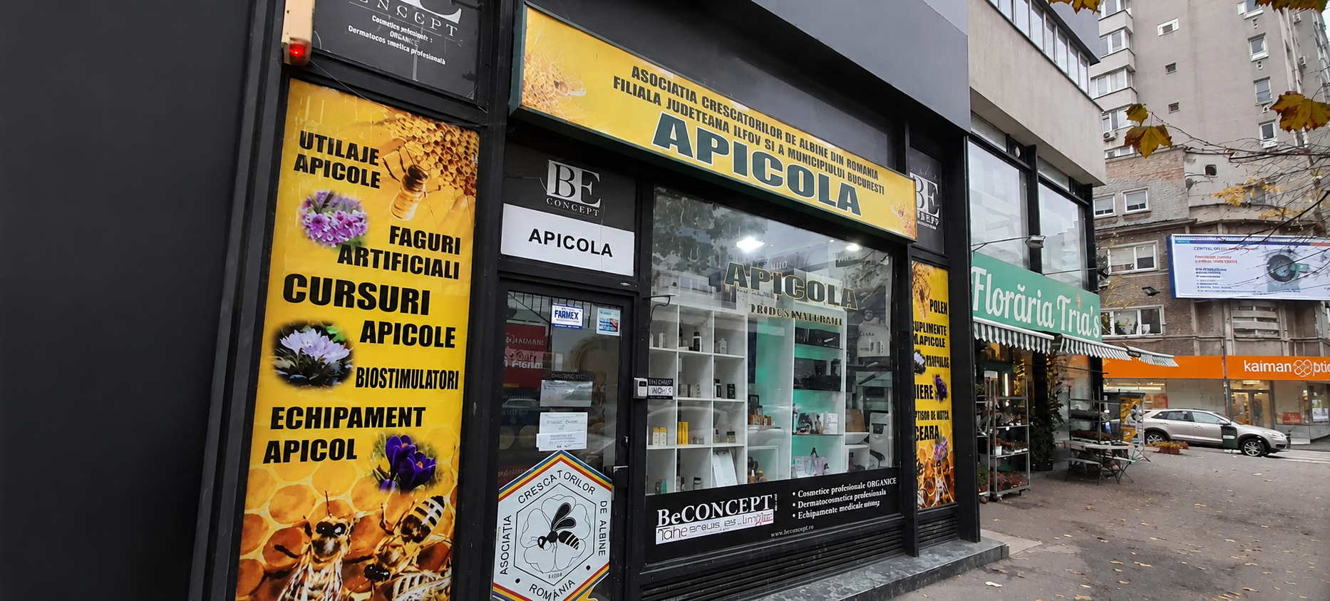 Exteriorul magazinului Apicola București